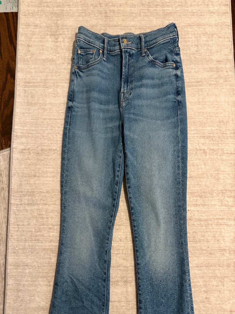MOTHER Insider Crop Step Fray Jeans Monkey in the Middle Size 27